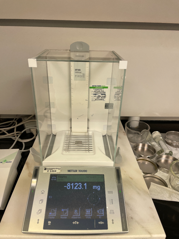 Image of Mettler Toledo XP105DR Analytical Balance with Printer and Granite Slab